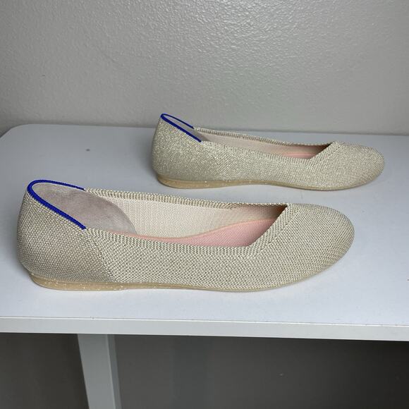 Rothy’s Shoes - Rothys The Flat Light Gold Metallic Womens Size 9.5 Round Toe Comfort
